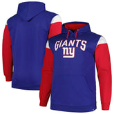 New York Giants Profile Big & Tall Trench Battle Pullover Hoodie Royal | NFL