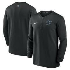 Miami Marlins Nike Authentic Collection Game Time Performance Quarter-Zip Top - MLB