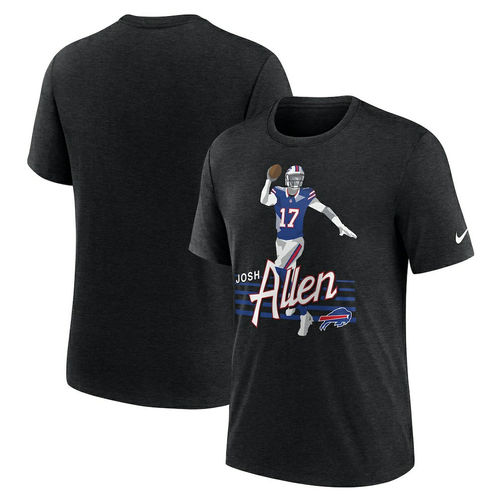 Josh Allen Buffalo Bills Player Graphic T-Shirt Heather Black | Nike for Sale