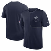 Dallas Cowboys Sideline UV Dri-FIT Coach Shirt Navy | Nike for Sale