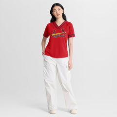 St. Louis Cardinals Fanatics Women's Diva Race Ahead Raglan V-Neck T-Shirt - MLB