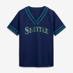 Seattle Mariners Fanatics Women's Diva Race Ahead Raglan V-Neck T-Shirt - MLB
