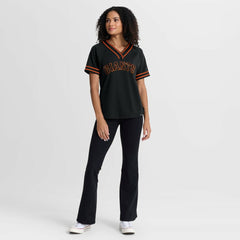 San Francisco Giants Fanatics Women's Diva Race Ahead Raglan V-Neck T-Shirt - MLB