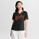 Baltimore Orioles Fanatics Women's Diva Race Ahead Raglan V-Neck T-Shirt - MLB