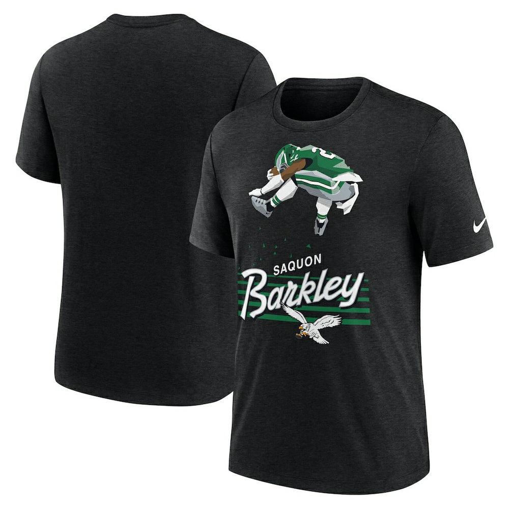 Saquon Barkley Philadelphia Eagles Player Graphic T-Shirt Heather Black | Nike for Sale