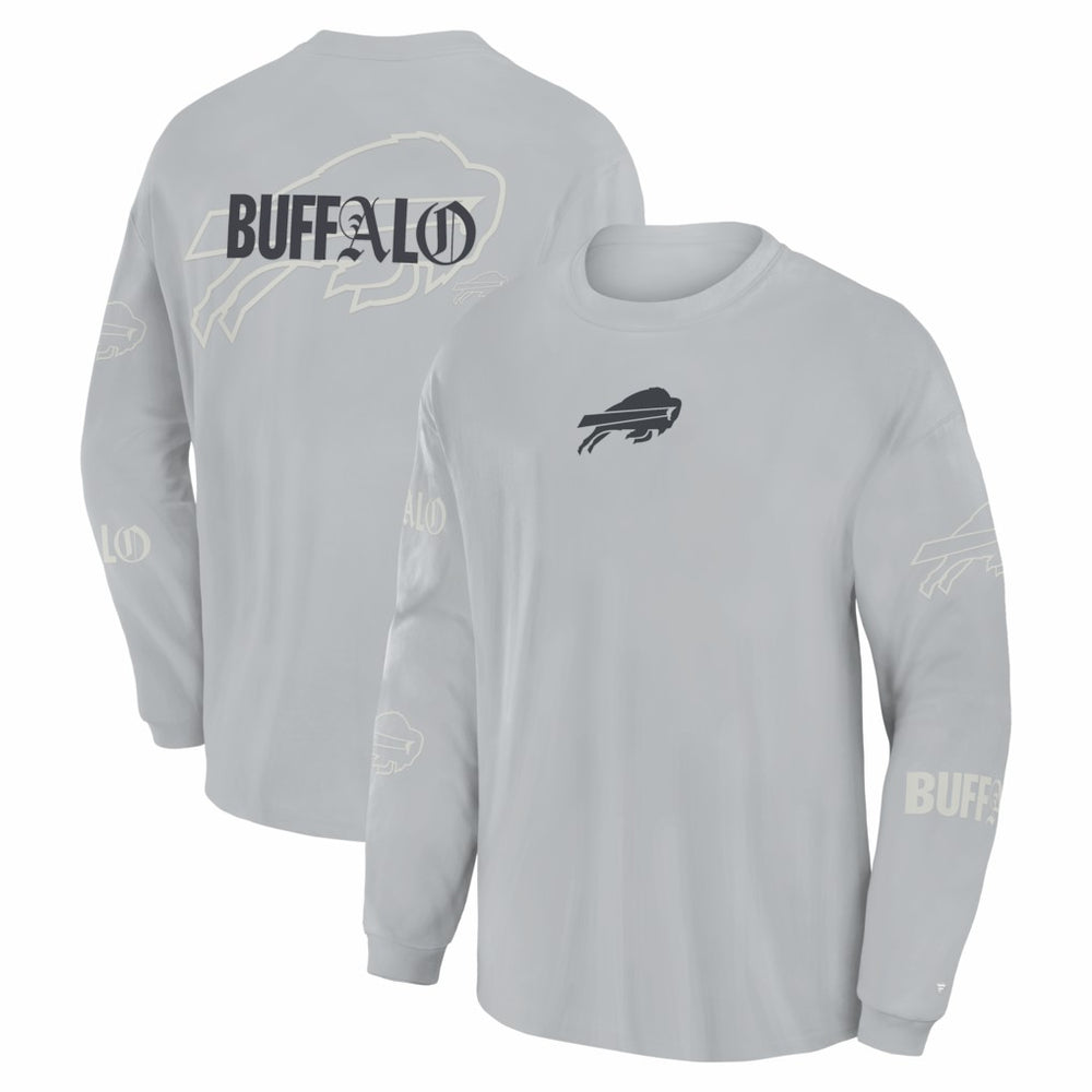 Buffalo Bills Oversized Type Play Long Sleeve T-Shirt Gray | Fanatics
