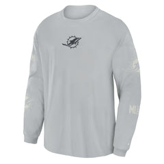 Miami Dolphins Oversized Type Play Long Sleeve T-Shirt Gray | Fanatics