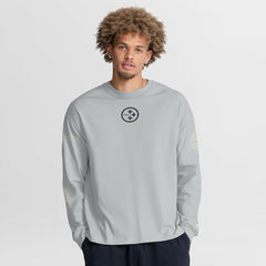 Pittsburgh Steelers Oversized Type Play Long Sleeve T-Shirt Gray | Fanatics