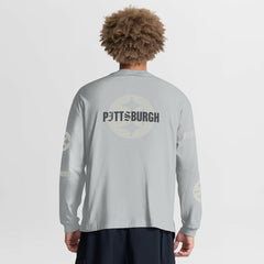 Pittsburgh Steelers Oversized Type Play Long Sleeve T-Shirt Gray | Fanatics
