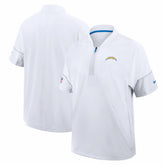 Los Angeles Chargers Sideline Short Sleeve Quarter-Zip Coach Jacket White | Nike for Sale