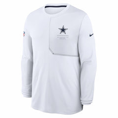 Dallas Cowboys Sideline Coach UV Dri-FIT Long Sleeve Shirt White | Nike for Sale
