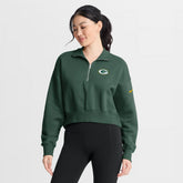 Green Bay Packers Women's Phoenix Fleece Quarter-Zip Sweatshirt Green | Nike for Sale