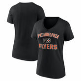 Philadelphia Flyers Logo Athletic Women's Arch Victory V-Neck T-Shirt - Black - NHL