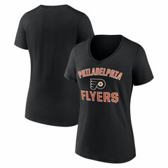 Philadelphia Flyers Logo Athletic Women's Arch Victory V-Neck T-Shirt - Black - NHL
