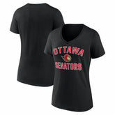 Ottawa Senators Logo Athletic Women's Arch Victory V-Neck T-Shirt - Black - NHL