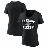 Los Angeles Kings Logo Athletic Women's Arch Victory V-Neck T-Shirt - Black - NHL