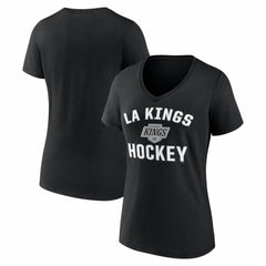 Los Angeles Kings Logo Athletic Women's Arch Victory V-Neck T-Shirt - Black - NHL