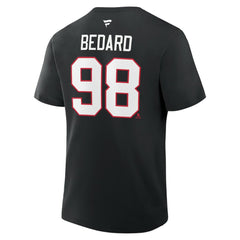 Connor Bedard Chicago Blackhawks Fanatics Authentic Stack Name & Number T-Shirt - Black - NHL