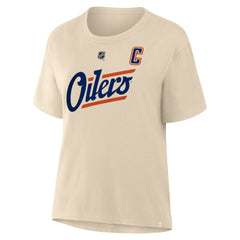 Connor McDavid Edmonton Oilers Fanatics Women's Alternate Name & Number T-Shirt - Beige - NHL