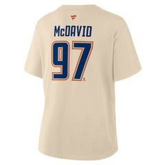 Connor McDavid Edmonton Oilers Fanatics Women's Alternate Name & Number T-Shirt - Beige - NHL
