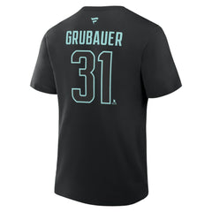 Philipp Grubauer Seattle Kraken Fanatics Authentic Stack Name & Number T-Shirt - Black - NHL
