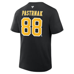 David Pastrnak Boston Bruins Fanatics Authentic Stack Name & Number T-Shirt - Black - NHL