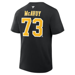 Charlie McAvoy Boston Bruins Fanatics Authentic Stack Name & Number T-Shirt - Black - NHL