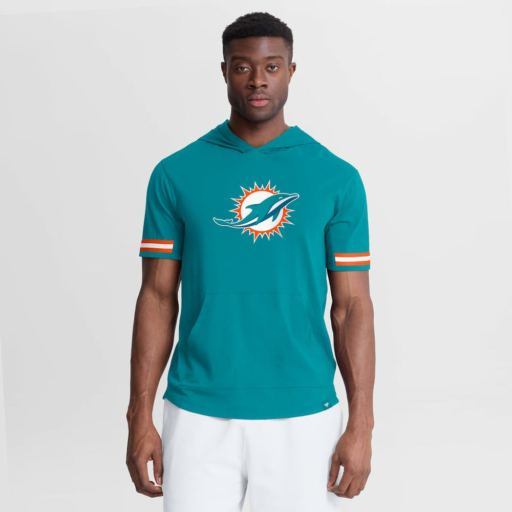 Miami Dolphins Optimal Play Short Sleeve Hooded T-Shirt Aqua | Fanatics