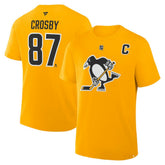 Sidney Crosby Pittsburgh Penguins Fanatics Authentic Stack Name & Number T-Shirt - Gold - NHL