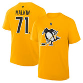 Evgeni Malkin Pittsburgh Penguins Fanatics Authentic Stack Name & Number T-Shirt - Gold - NHL