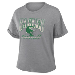 Philadelphia Eagles Women's Overplayed Tribute Tri-Blend Boxy T-Shirt Heather Gray | Fanatics