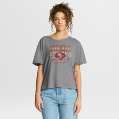 San Francisco 49ers Women's Overplayed Tribute Tri-Blend Boxy T-Shirt Heather Gray | Fanatics