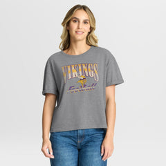 Minnesota Vikings Women's Overplayed Tribute Tri-Blend Boxy T-Shirt Heather Gray | Fanatics
