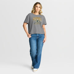 Green Bay Packers Women's Overplayed Tribute Tri-Blend Boxy T-Shirt Heather Gray | Fanatics