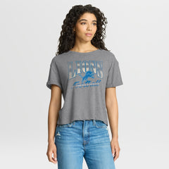 Detroit Lions Women's Overplayed Tribute Tri-Blend Boxy T-Shirt Heather Gray | Fanatics