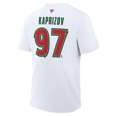 Kirill Kaprizov Minnesota Wild Fanatics Authentic Stack Name & Number T-Shirt - White - NHL