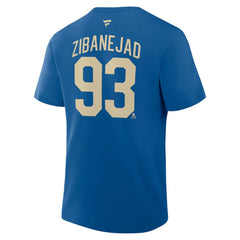Mika Zibanejad New York Rangers Fanatics Authentic Stack Name & Number T-Shirt - Blue - NHL