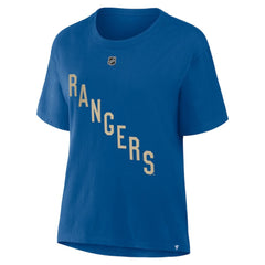 Mika Zibanejad New York Rangers Fanatics Women's Authentic Stack Name & Number T-Shirt - Blue - NHL