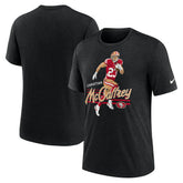 Christian McCaffrey San Francisco 49ers Player Graphic T-Shirt Heather Black | Nike for Sale