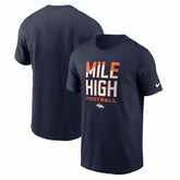 Denver Broncos Mile High Football T-Shirt Navy | Nike for Sale
