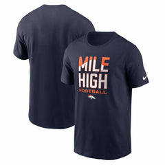 Denver Broncos Mile High Football T-Shirt Navy | Nike for Sale