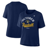 Milwaukee Brewers Women's 2025 MLB Postseason Locker Room T-Shirt - MLB