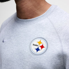 Pittsburgh Steelers Tech Fleece Raglan Sweatshirt Heather Gray | Nike for Sale