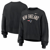 New England Patriots Women's Oversized High Hip Legacy Arch Phoenix Fleece Sweatshirt Black | Nike for Sale