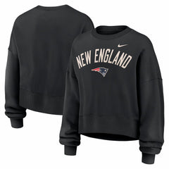 New England Patriots Women's Oversized High Hip Legacy Arch Phoenix Fleece Sweatshirt Black | Nike for Sale