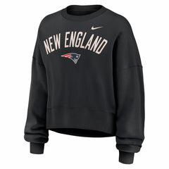 New England Patriots Women's Oversized High Hip Legacy Arch Phoenix Fleece Sweatshirt Black | Nike for Sale