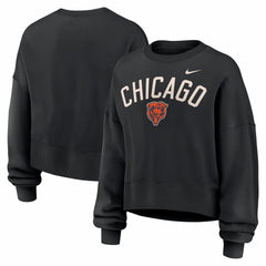 Chicago Bears Women's Oversized High Hip Legacy Arch Phoenix Fleece Sweatshirt Black | Nike for Sale