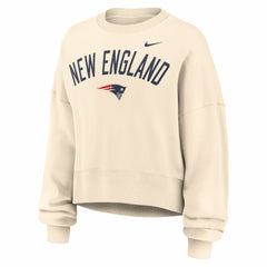 New England Patriots Women's Oversized High Hip Legacy Arch Phoenix Fleece Sweatshirt Natural | Nike for Sale