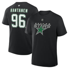 Mikko Rantanen Dallas Stars Fanatics Authentic Stack Name & Number T-Shirt - Black - NHL