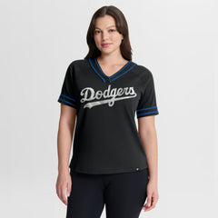 Los Angeles Dodgers Fanatics Women's Diva Race Ahead Raglan V-Neck T-Shirt - MLB